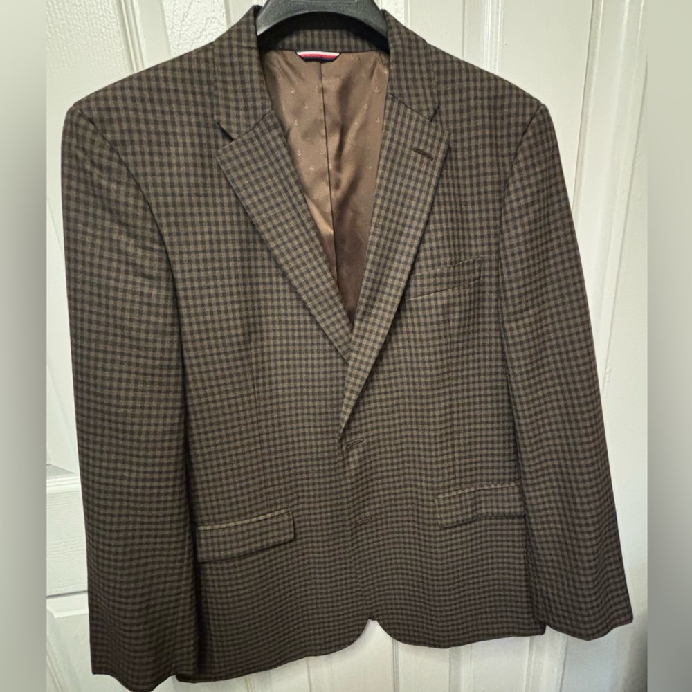 Tommy Hilfiger windowpane brown/blue sports jacket size 42R